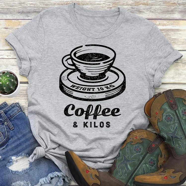 Coffee and Kilos  T-Shirt Tee-03623#53777-Annaletters
