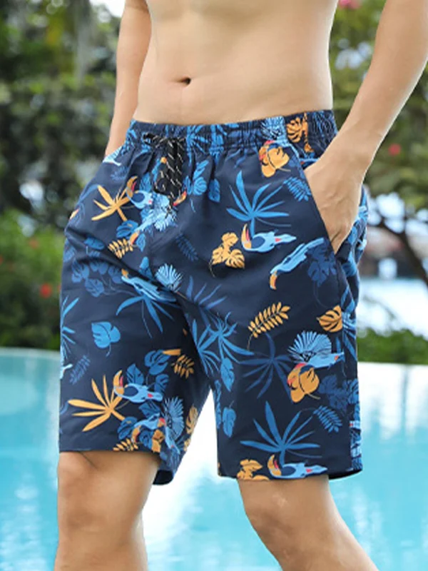 Graphic Print Beach Trunks