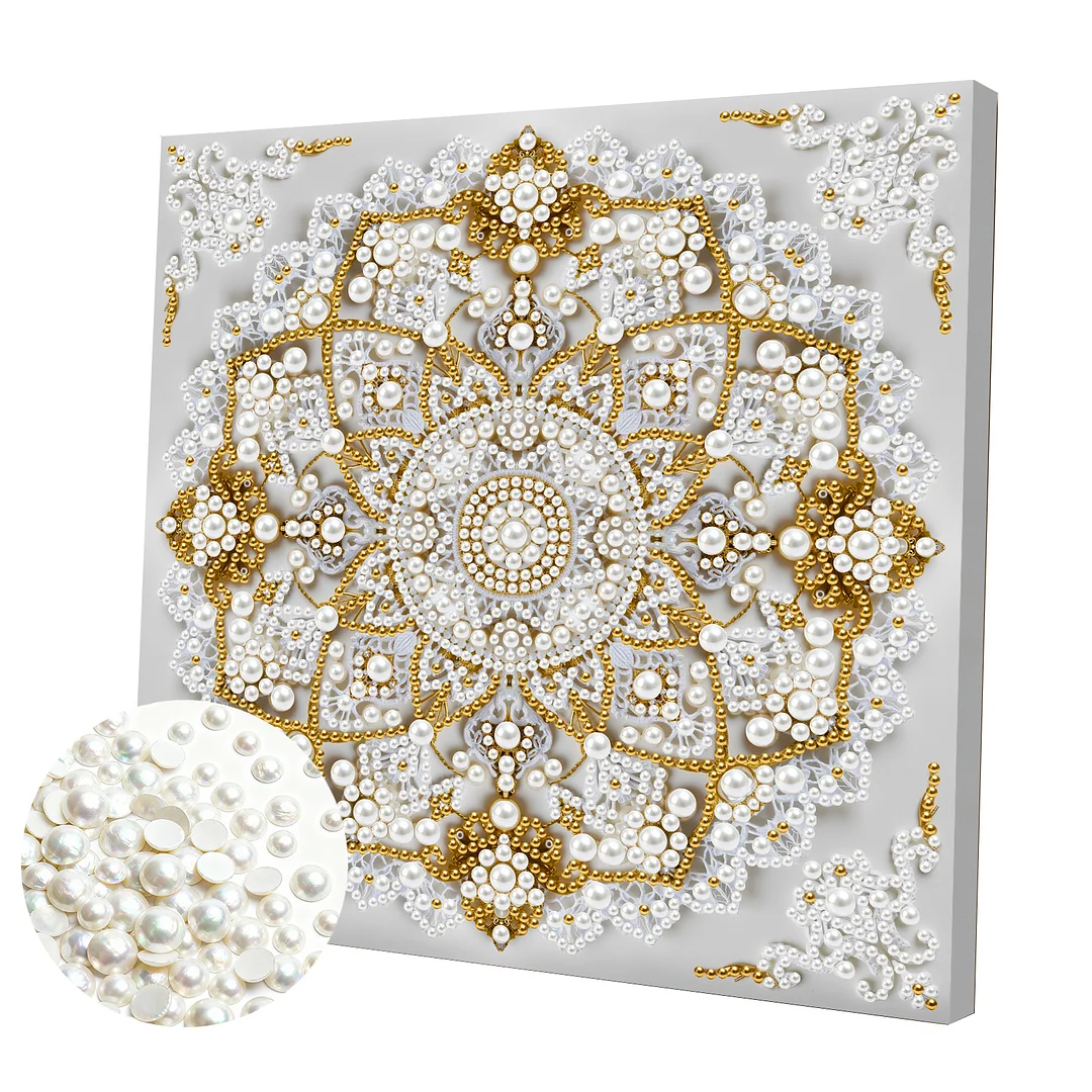 Mandala DIY Pearl Diamond Art Kit for Adults Home Decor 25x25cm With Frame