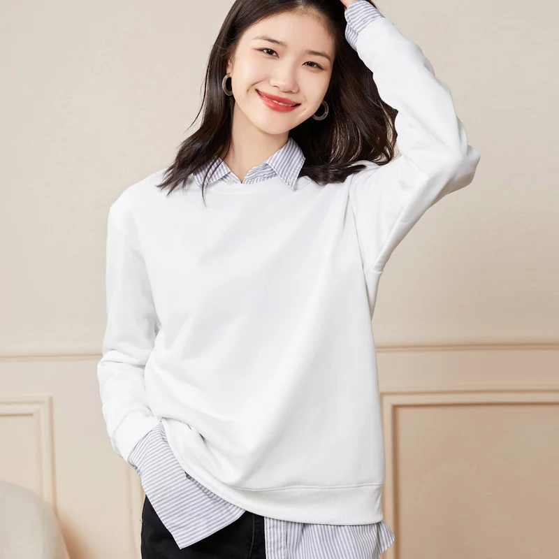 Ueong Ueong Gram Heavy Solid Color Round Collar Large Size Hoodie With Both Male And Female Couples Hoodie Cotton Simple Head