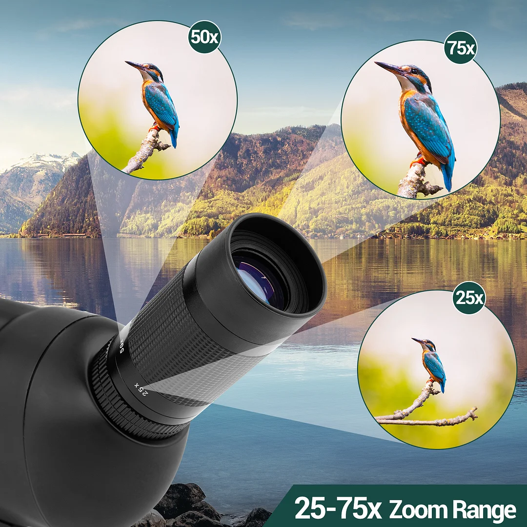 BEBANG Spotting Scope, 25-75x100 Spotting Scope with Tripod and Phone Adapter, Waterproof Spotting Scope for Bird Watching, Target Shooting, Hunting