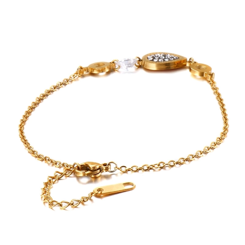 Shining Geometric Zircon Bracelet Fashion Simple Stainless Steel Jewelry