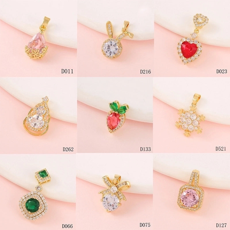 1 Piece Copper Fruit Bow Knot Pendant