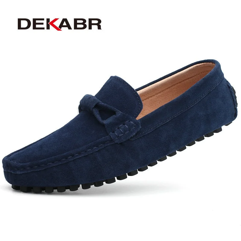 DEKABR New 2021 Men Cow Suede Loafers Spring Autumn Genuine Leather Driving Moccasins Slip on Men Casual Shoes Big Size 38~46