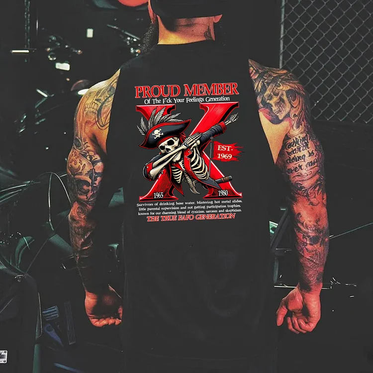 Gen X Vintage Flag Tank, The Badass Generation Tank , Generation X Custom Est Tank