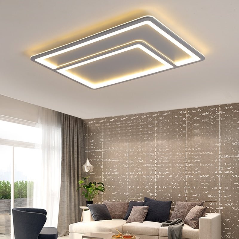 Grey Color Modern Led Ceiling Lights For Living Room Bedroom Study Room Rectangle/Round/Square Ceiling Lamp 90-260V