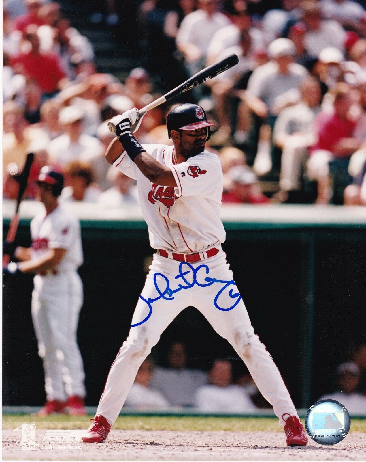 JOLBERT CABRERA CLEVELAND INDIANS ACTION SIGNED 8x10