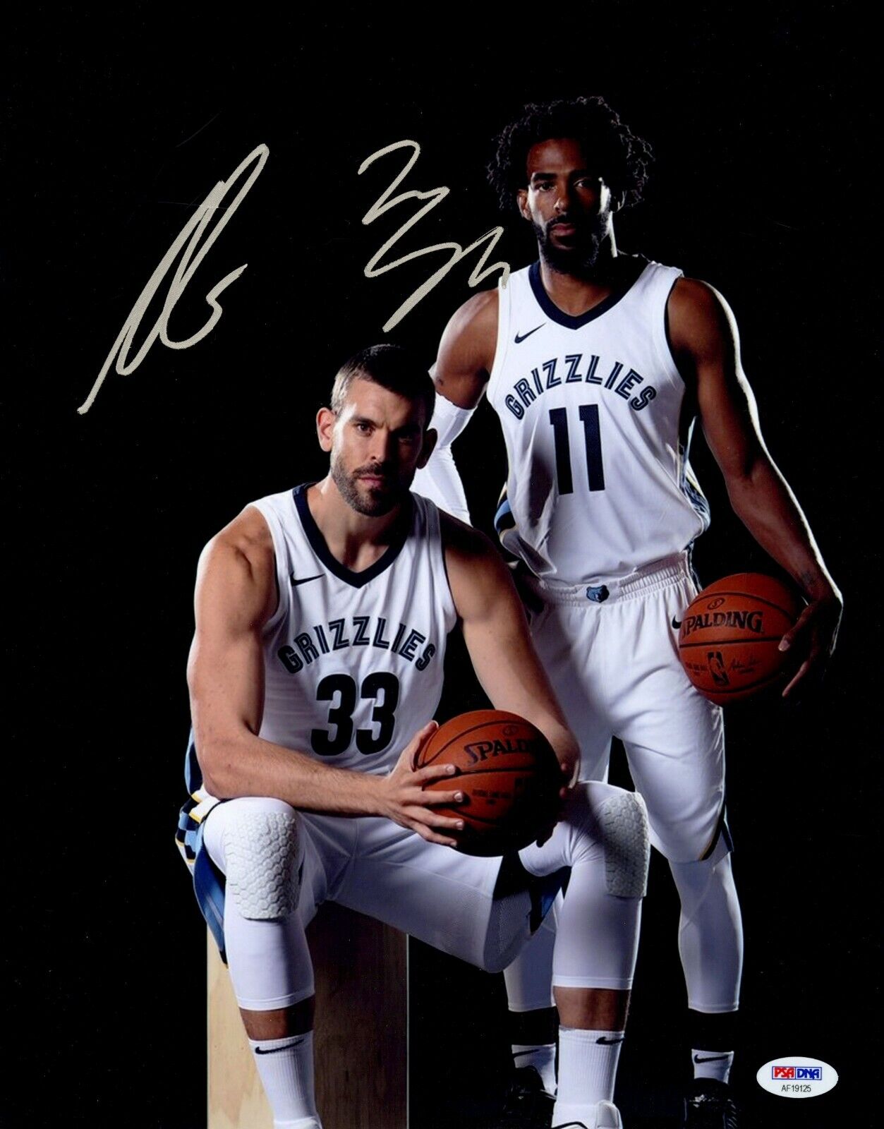 Marc Gasol Mike Conley Signed 11x14 Photo Poster painting PSA COA Auto Grizzlies Jazz Lakers 1/1