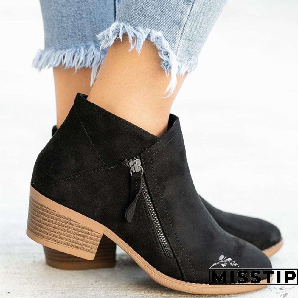 Black Casual Patchwork Solid Color Pointed Keep Warm Comfortable Shoes