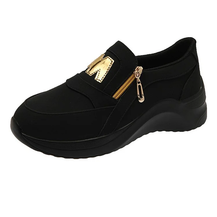 Women Casual Side Zipper Fashion Platform Sneakers Shoes