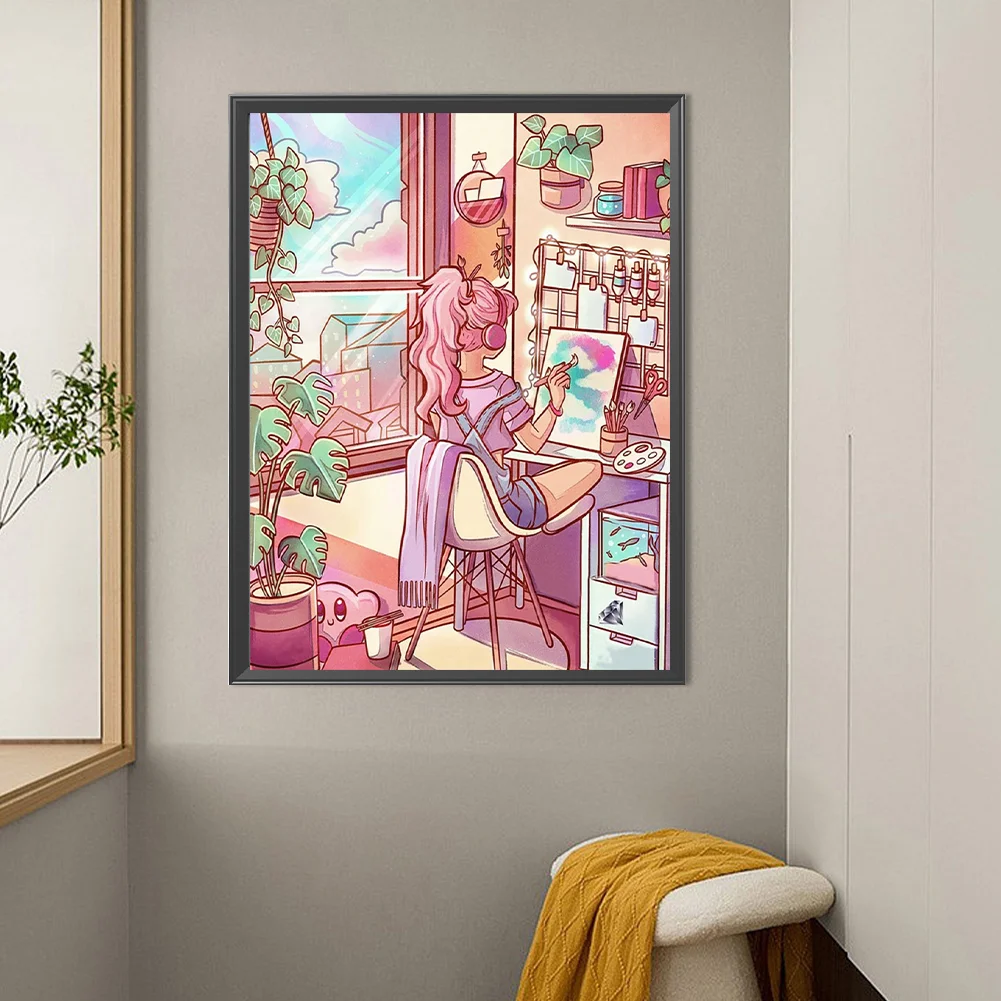 Diamond Painting - Full Round Drill - Girl(Canvas|50*60cm)