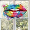 Diamond Painting Acrylic Sexy Lips Hanging Pendant for Wall Window Home Decor