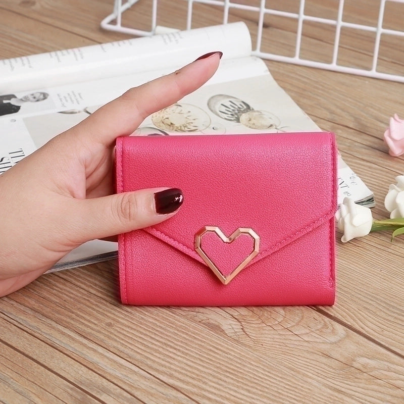 3 Pieces Retro Three-Fold Heart-Shaped Buckle Wallet