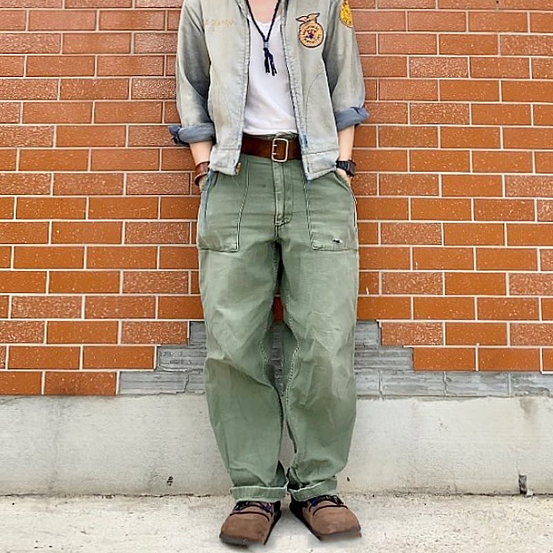 Vintage Distressed Washed Baggy Trousers