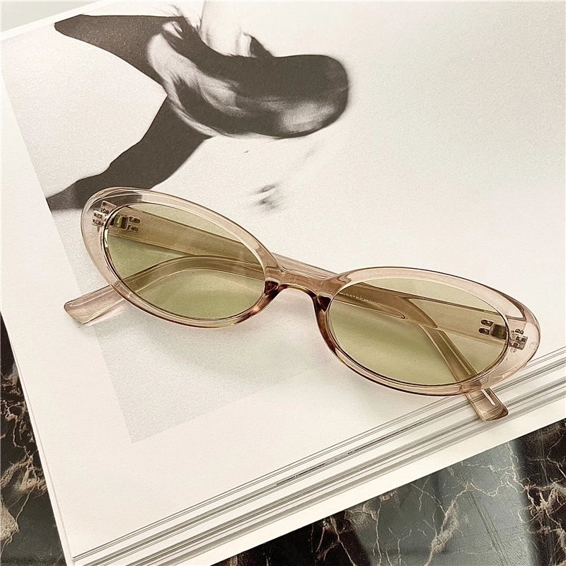 Retro Oval Resin Oval Frame Full Frame Women’s Sunglasses