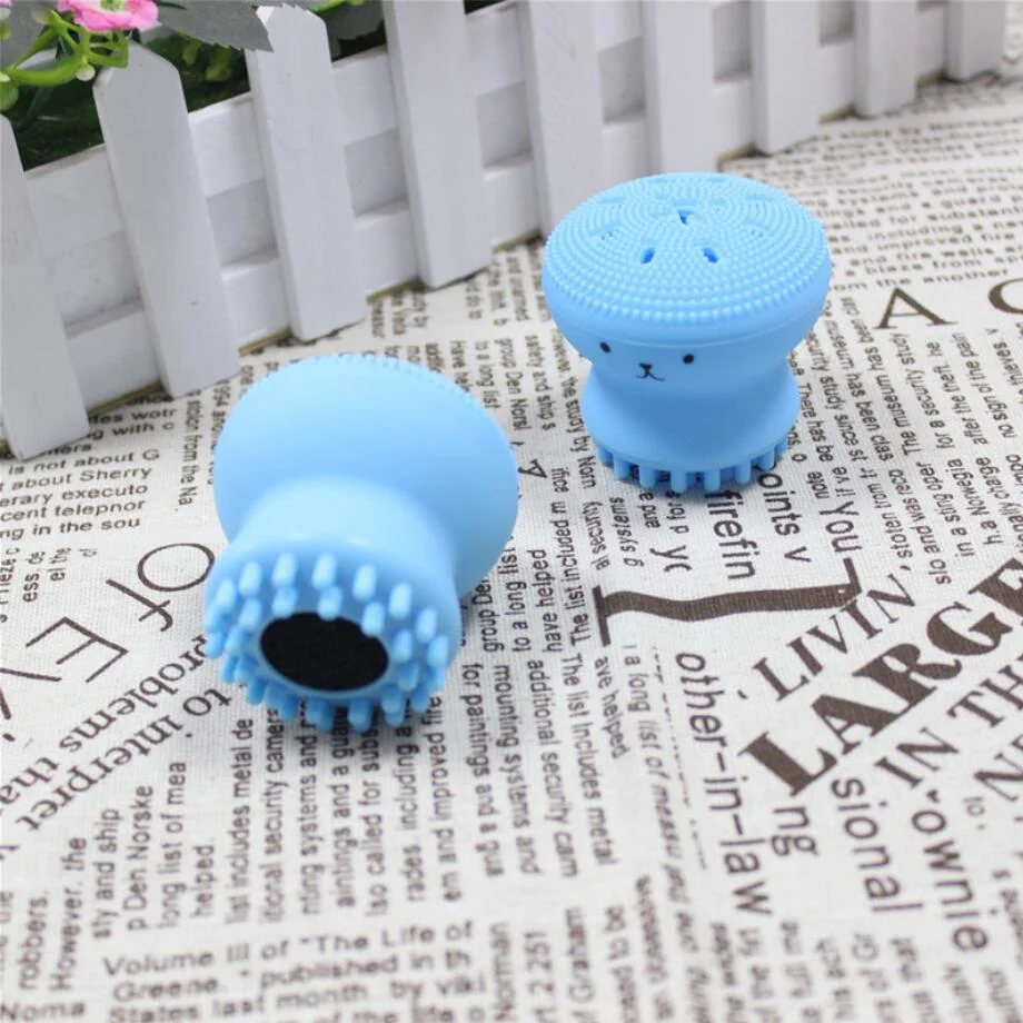 Cute Octopus Shape Soft Silicone Cleaning Brush Deep Pore Cleaning Exfoliator Washing Brush Skin Care tool Non - toxic portable