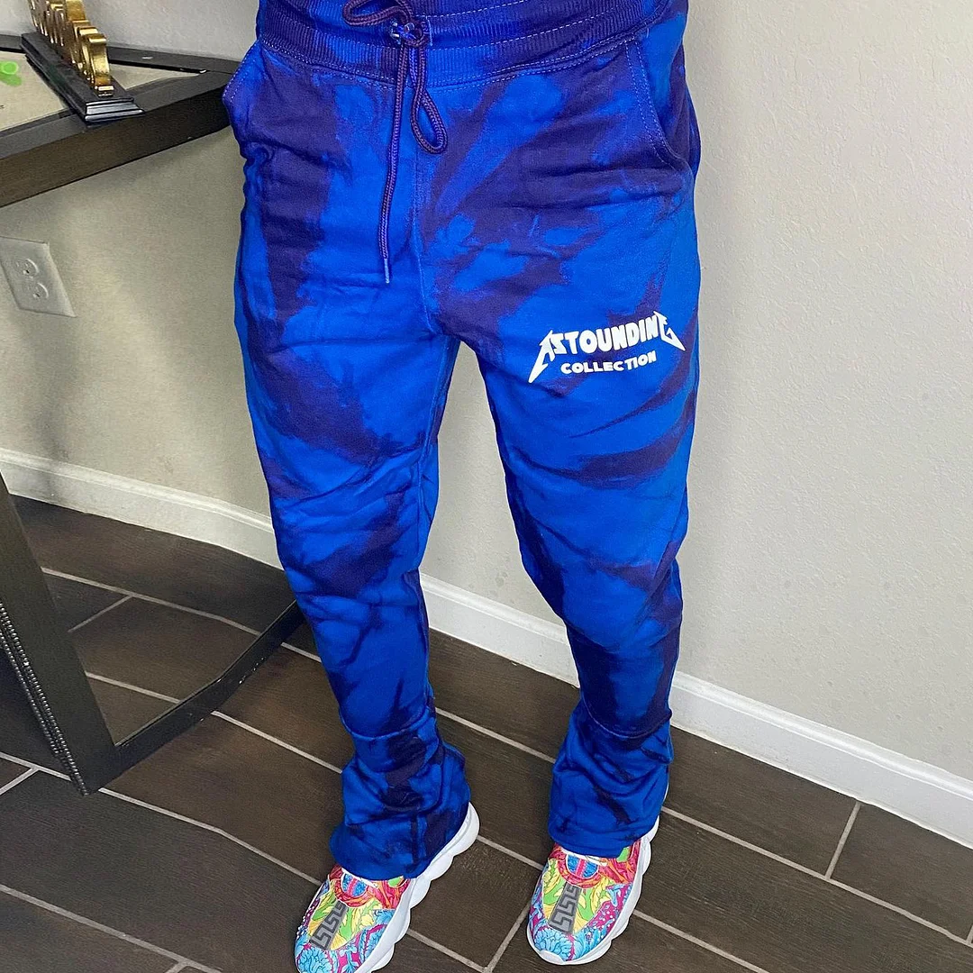 Personalized street style fashion monogram print trousers