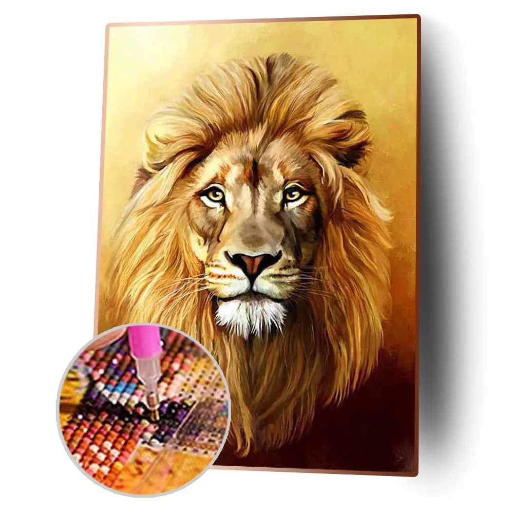 Lion - Full Square Diamond Painting(40x50cm)