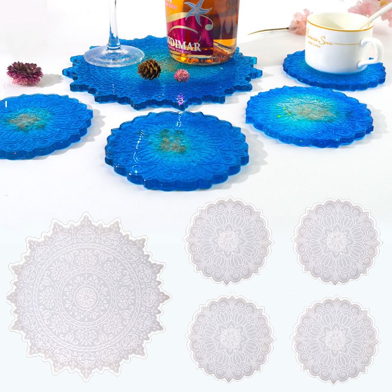 5Pcs Mandala Pattern Coaster Mold Set
