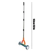 Thatch Rake with Wheels Steel Metal Dethatcher Rake with Adjustable Handle for Cleaning Dead Grass Loosening Soil Lawn Care