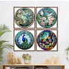 (US Only)4pcs Full Embroidery Cotton Thread 18CT Print Stained Glass Cross Stitch 20x20cm
