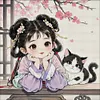 Cat Girl-11CT Stamped Cross Stitch 50*50cm/19.69*19.69in tapestrymarket