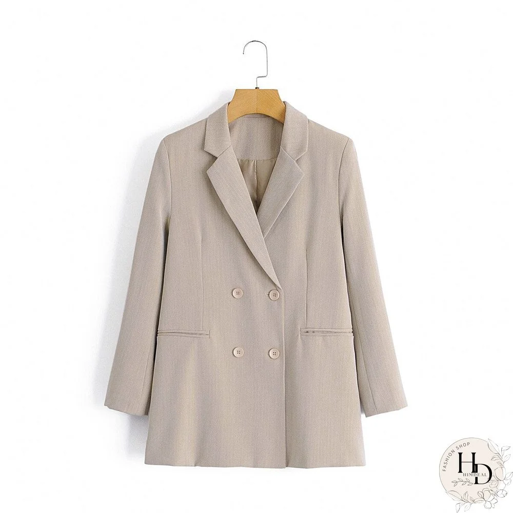 Spring Autumn Women Vintage Khaki 2 Pieces Set OL Office Blazer Jacket Coat+Pencil Pant Suits Casual Trouser Outfits Female