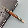 Retro Metal Press-Type Oil-Based Ballpoint Pen | Pistol-Style Retro Design | Rosewood Grip | Heavy Metal Feel