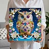 DIY Pearl Painting Owl for Home Decor with Frame(25x25cm)