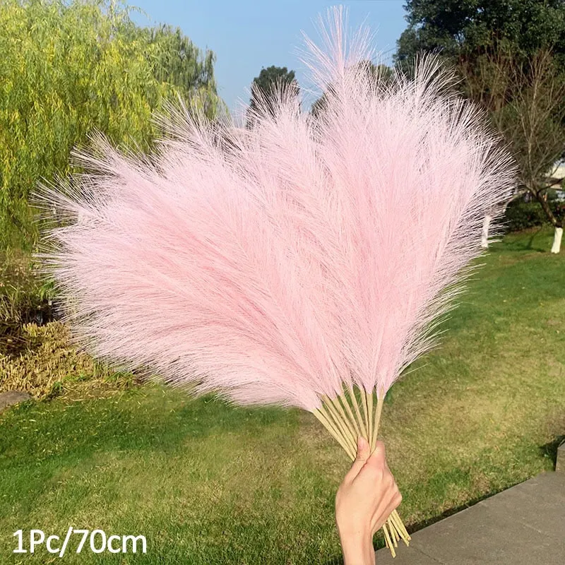 1Pcs Artificial Pampas Grass Home Room Decor Simulation Reed Flower Bouquet DIY Wedding Decoration Birthday Party Supplies