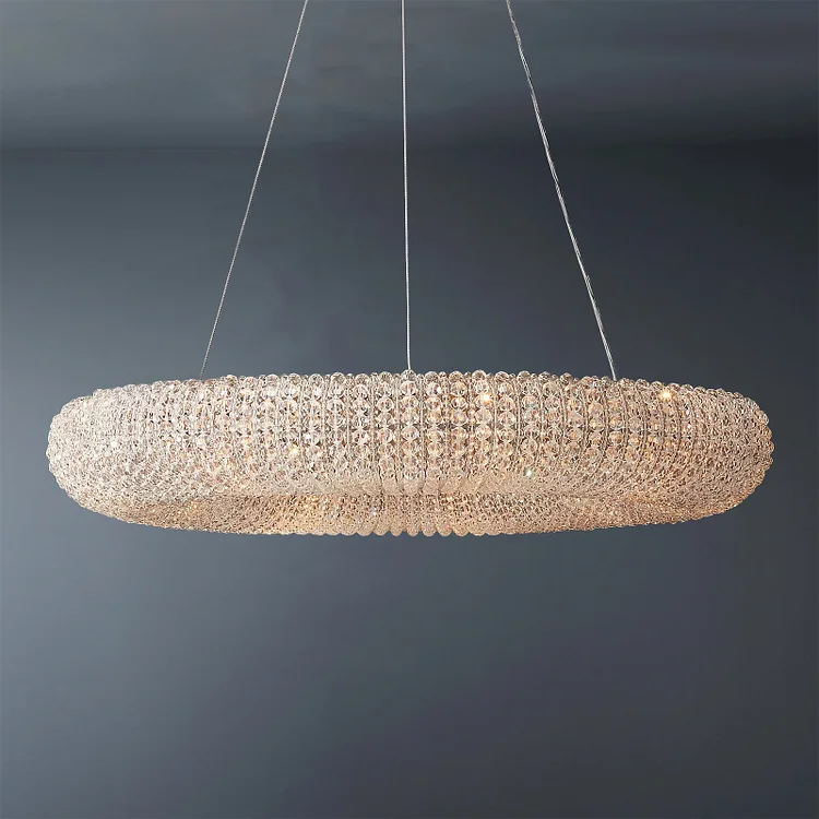 Round Halonut Chandelier With Clear Crystal 32",Halo Chandelier Vjlight