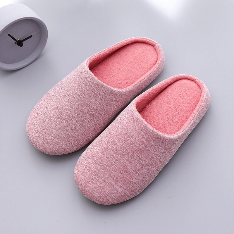 Slippers Women Indoor House Plush Soft Cute Cotton Slippers Shoes Non-slip Floor Home Slippers Bedroom Autumn Solid Color
