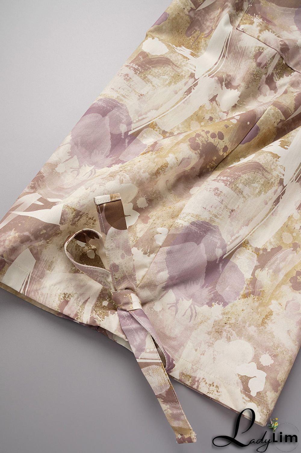 Army Green Street Print Bandage Patchwork Straight Straight Full Print Bottoms