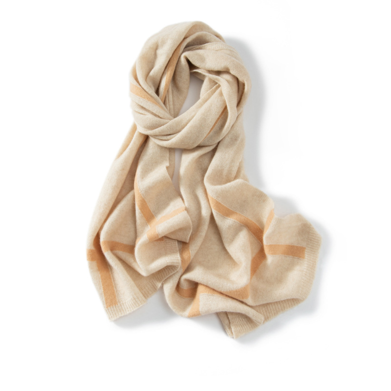 100% Cashmere Scarf Classic Plaid Pattern REAL SILK LIFE