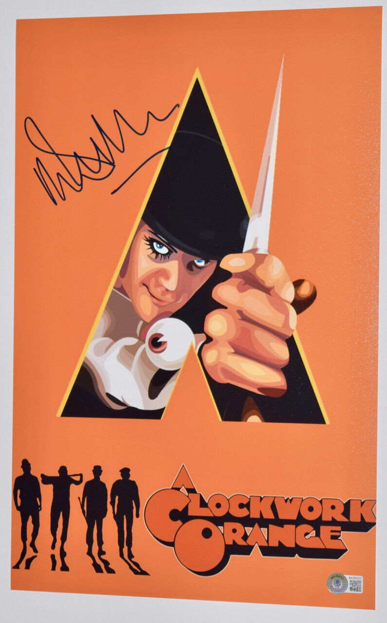 Malcolm McDowell Signed A Clockwork Orange 11x17 Movie Poster Photo Poster painting Beckett COA