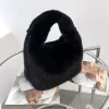 Winter Mink Fur Bag Fashion Furry Fur Handbag Single Shoulder Crossbody Bag Luxury Warm Fur Wrist Bag Female Shopping Bag