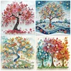 Arbre de vie en papier piquant-peinture spéciale partielle au diamant-30 * 30cm