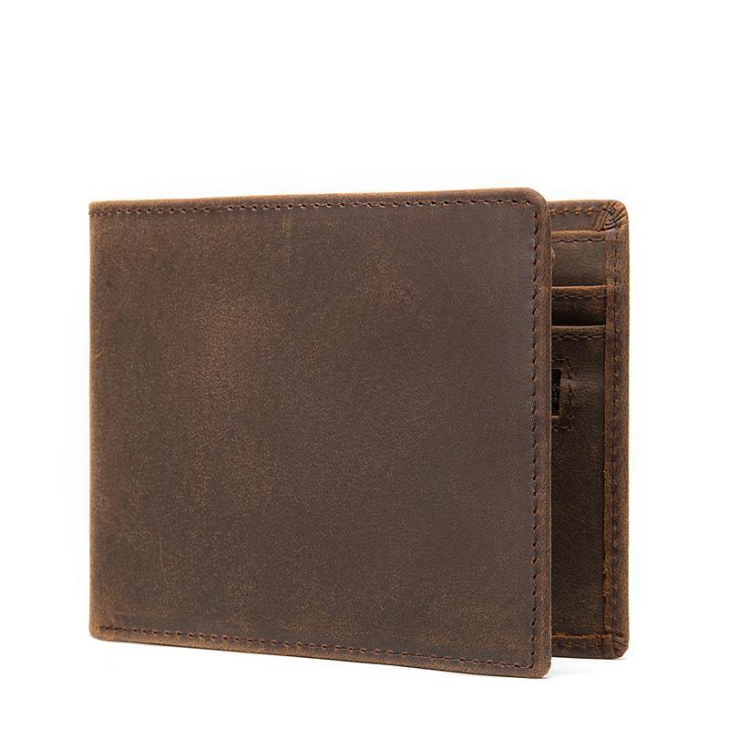 Anti-Scan RFID Design Genuine Leather Currency Pocket Coin Slot Lightweight Mini Wallet