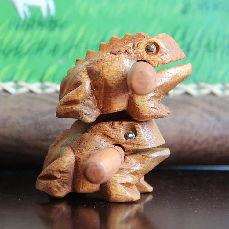 Wood Frog Guiro Rasp Percussion