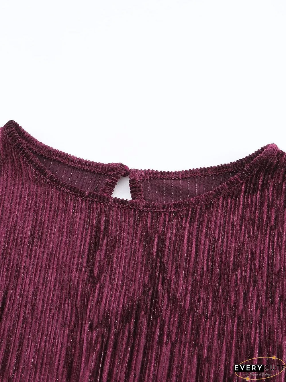 Crimson Velvet Kimono Sleeve Mini Dress