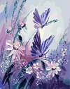 Purple Butterfly Flower  | Full Round Diamond Painting Kits