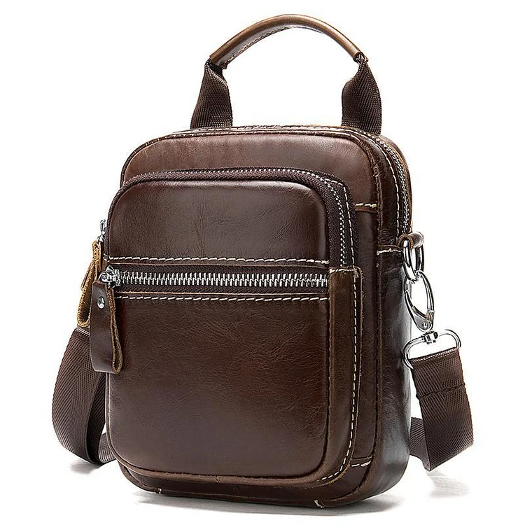 Men's Leather Crossbody Bag Simple Style Handbag Shoulder Bag