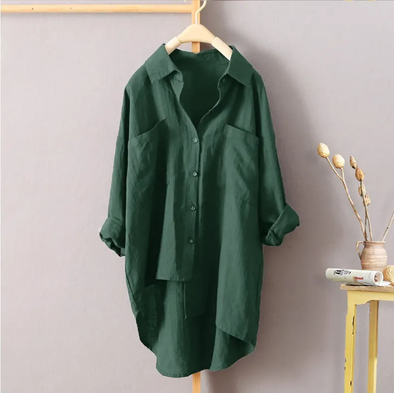 Uveng Uveng Casual Wind Pure Color Shirt Spring And Autumn New Women's Cardigan Double Pocket Long Sleeve Temperament Jacket Women's Shirt