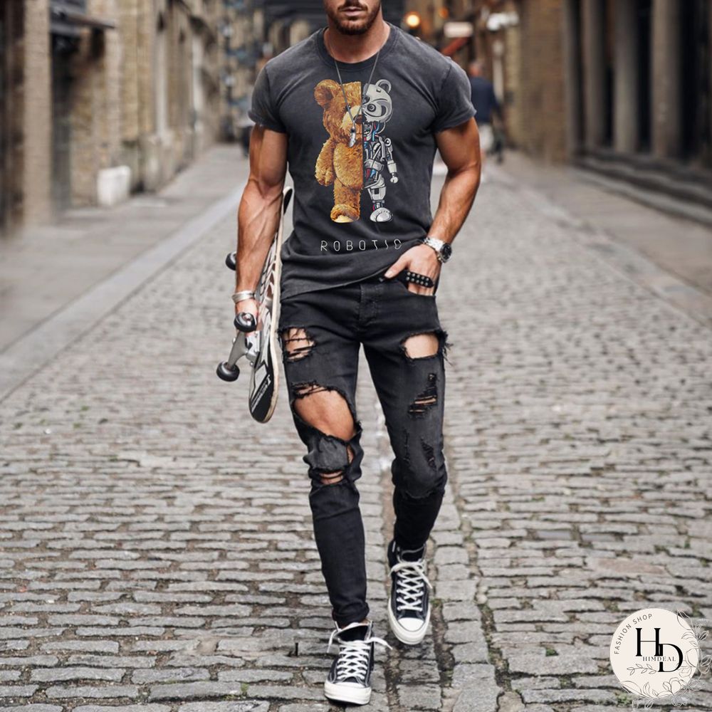 Robot Bear Short Sleeve T-Shirt