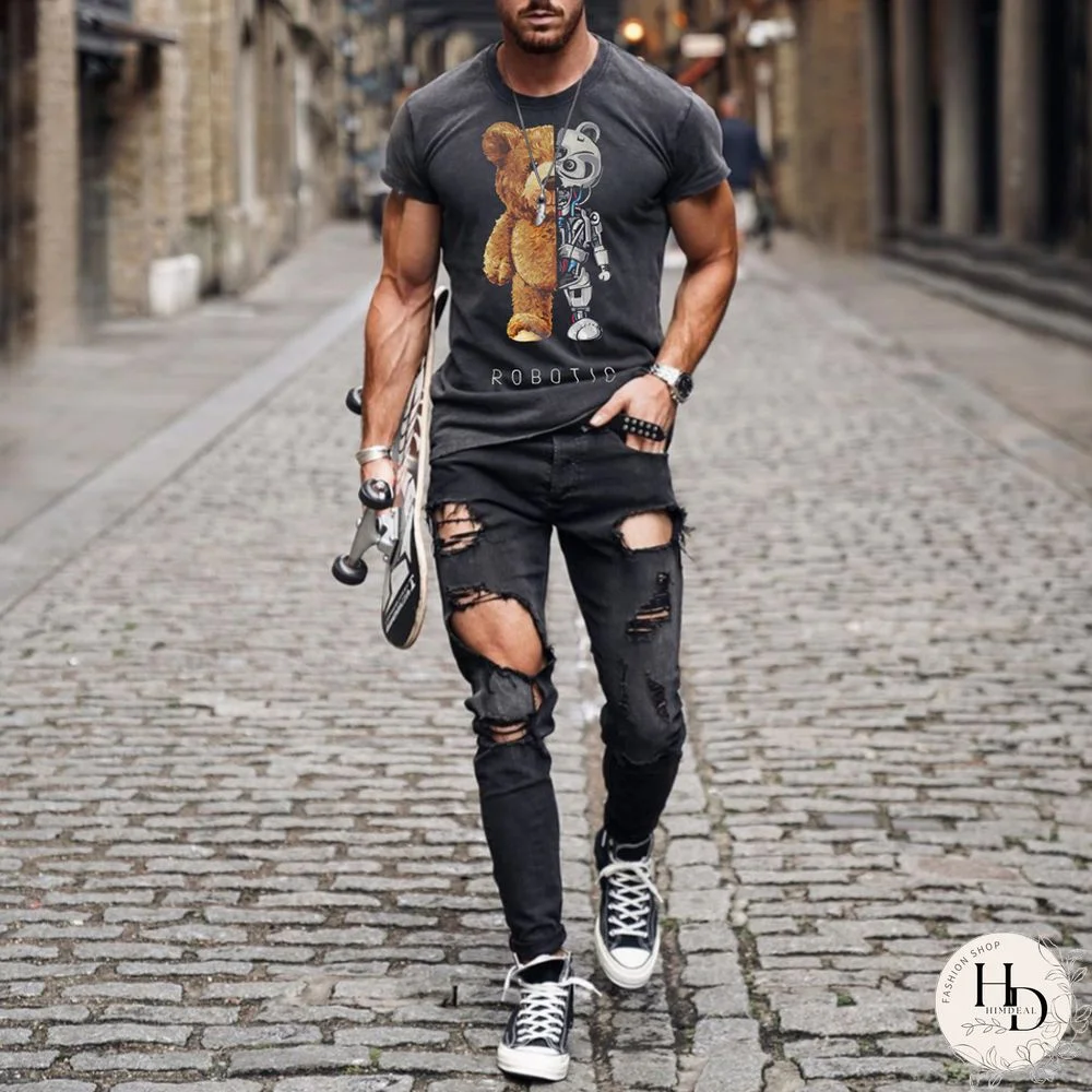 Robot Bear Short Sleeve T-Shirt