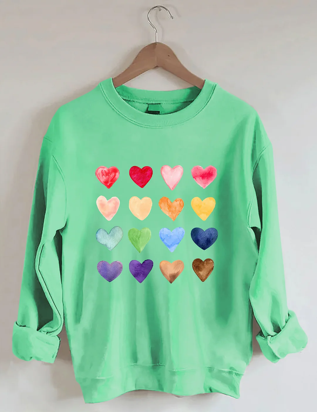 Watercolor Hearts Valentine's Day Sweatshirt