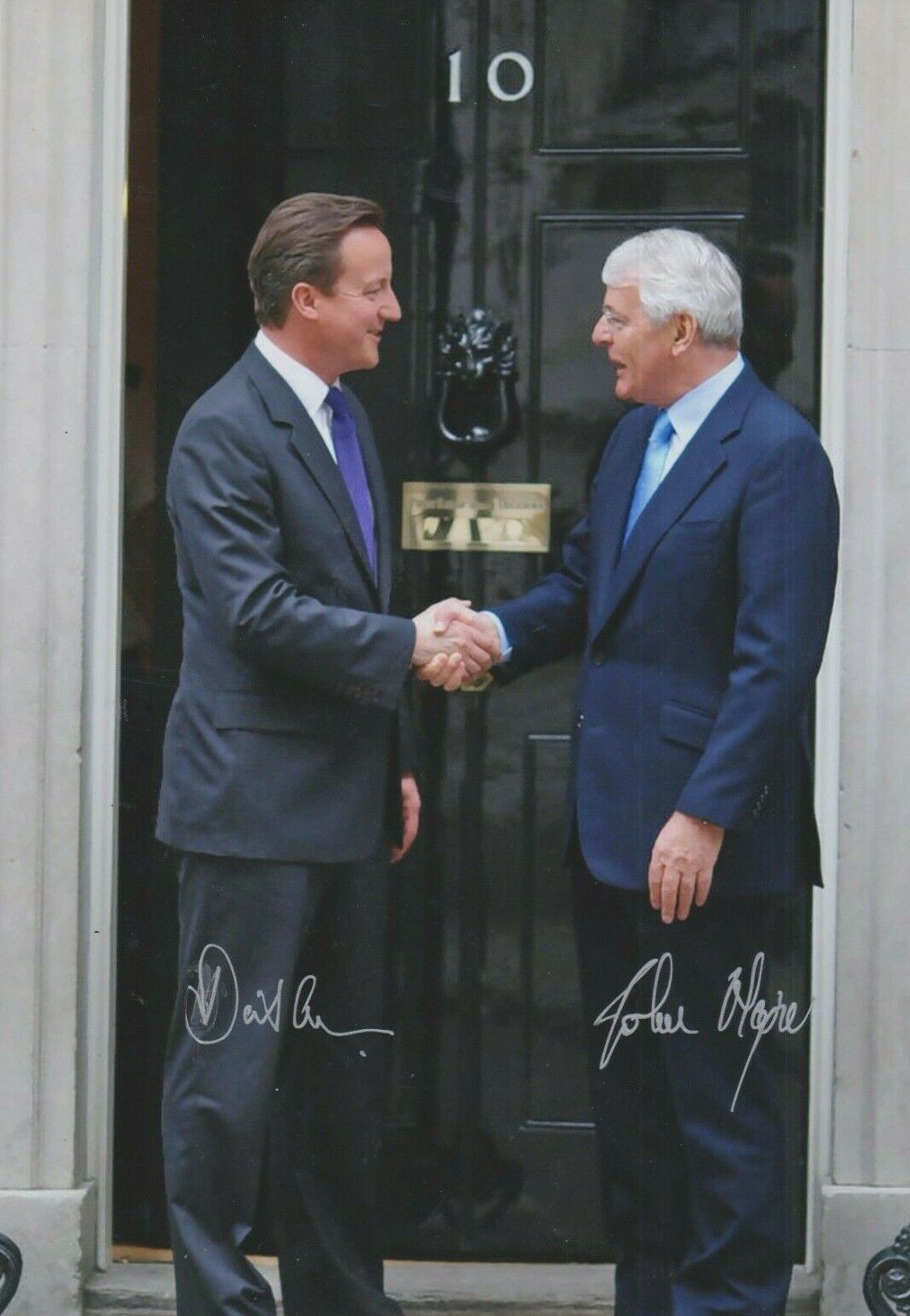 David Cameron / Sir John Major **HAND SIGNED** 12x8 Photo Poster painting ~ Prime minister