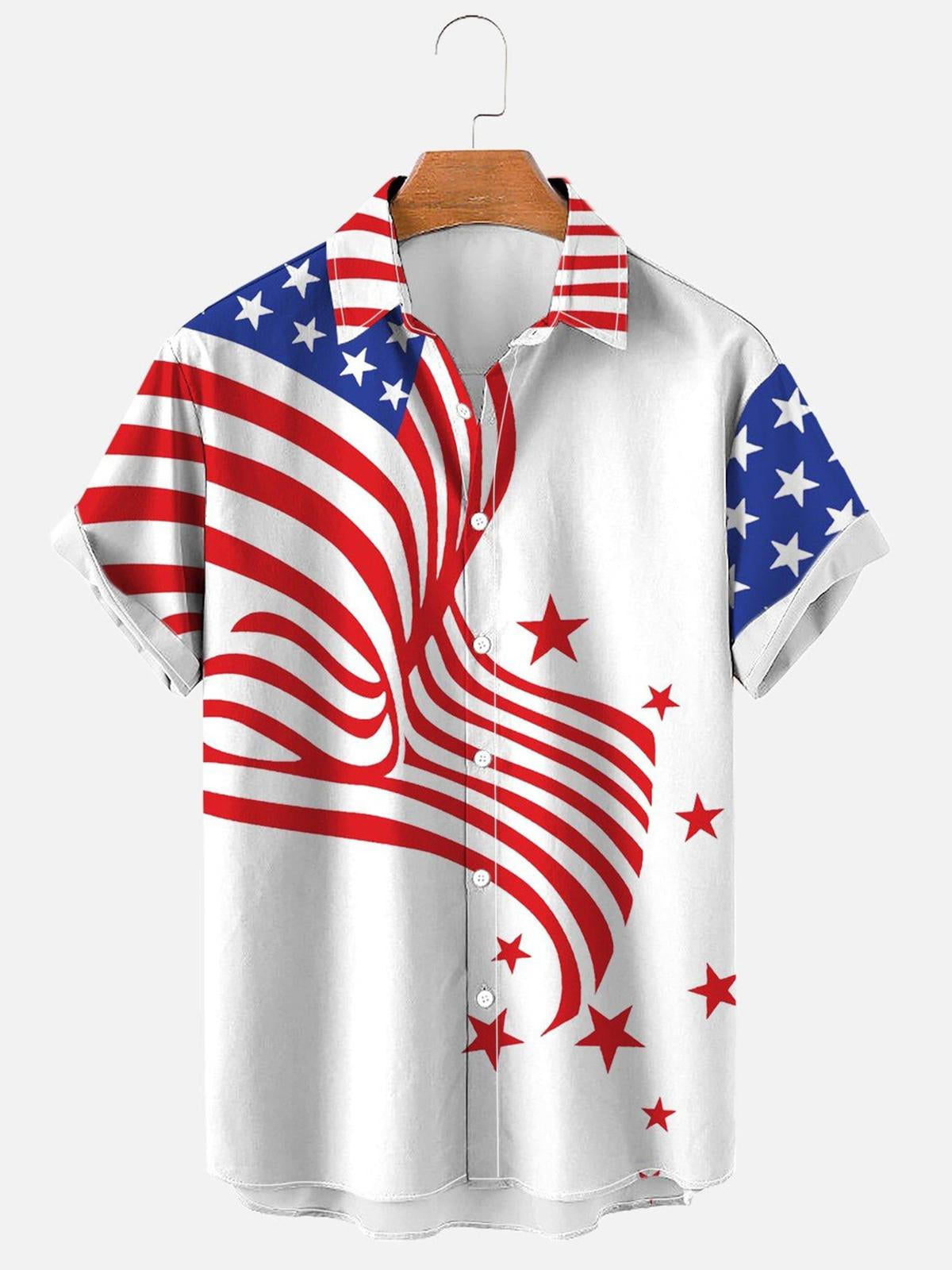 menclobber-Independence Day American Flag Men's Shirts