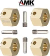 AMK 4pcs Brass Extended Wheel TRX4 Brass 6mm Wheel Hex Extended Adapter for RC Crawler TRX4 TRX-4 1/10 RC Hex Wheel Hubs Adapters (4pcs 6mm Wheel Hubs Adapters)