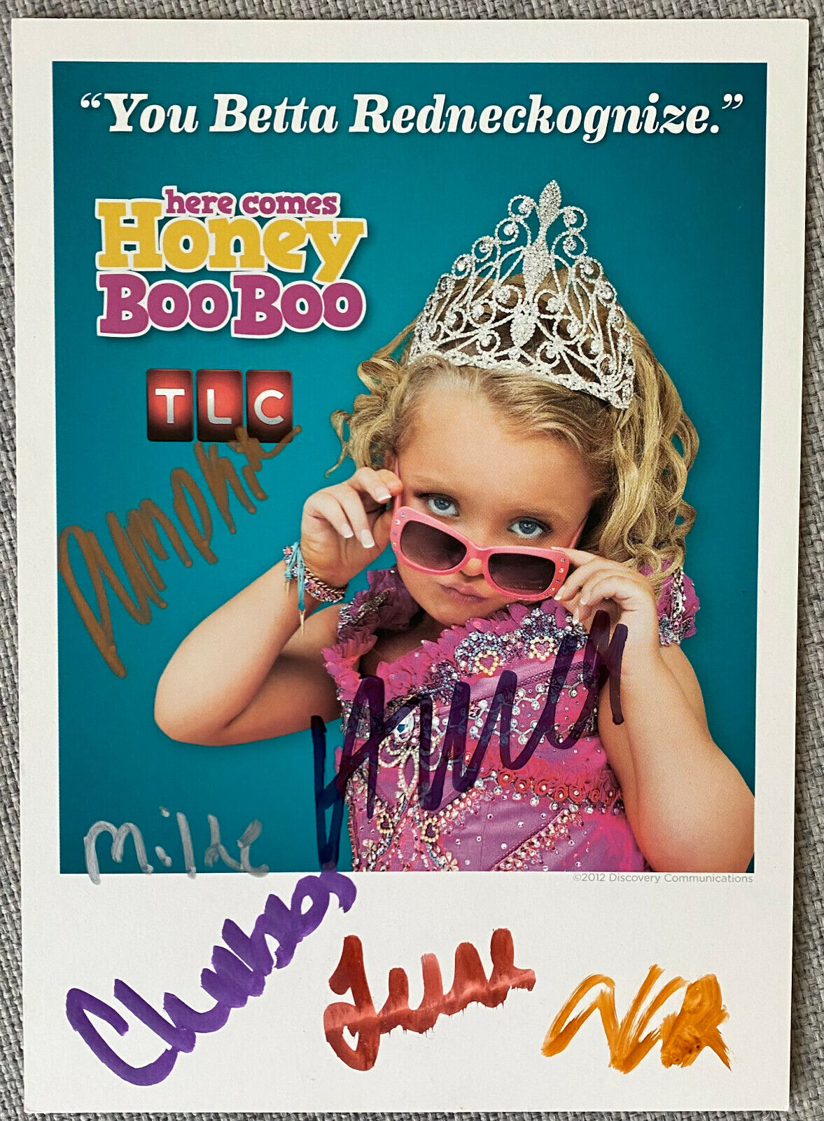 Honey Boo Boo Signed 5x7 Photo Poster painting w/ Entire Cast Signed - Here Comes Honey Boo Boo